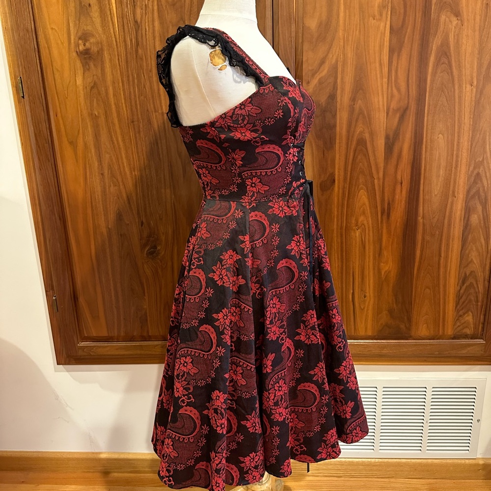 NWOT Hearts & Roses UK Red Black Valentines Day Dress Size S/4 - Picture 4 of 11